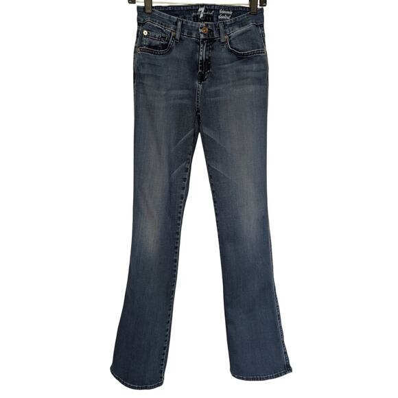 7 For All Mankind Women Jeans, Medium Wash Stretchy Kimmie Bootcut Jeans, Sz 25 - Picture 1 of 9
